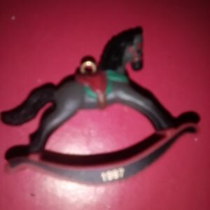 Hallmark Black and Red Rocking Horse Ornament